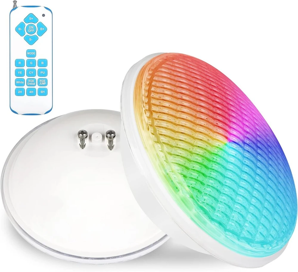Kwode 36 W Rgb baseino apšvietimas, Par56 baseino priekinis žibintas su laikmačio nuotolinio valdymo pulteliu, Led baseino lempa Ip68 atspari vandeniui, 12 V Ac/dc