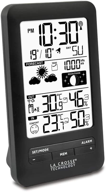 La Crosse Technology orų stotis su mėnulio fazėmis Ws6210, juoda