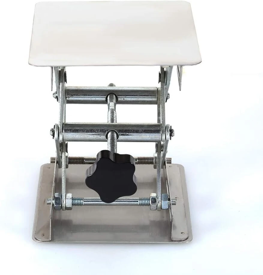 Laboratorinis stalas 100 x 100 mm žirklinis keltuvas nerūdijančio plieno laboratorinis keltuvas kėlimo platformos