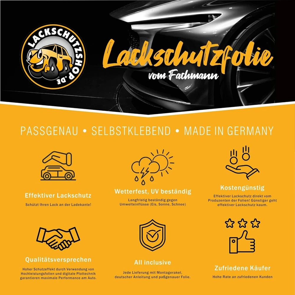 Lackschutzshop Apsauginė plėvelė, skaidri, tinkama renault austral nuo 2022 m., bagažinės slenksčio apsauga, automobilio aksesuarai kaip apsauga nuo įbrėžimų, kraštų apsauga ir automobilis
