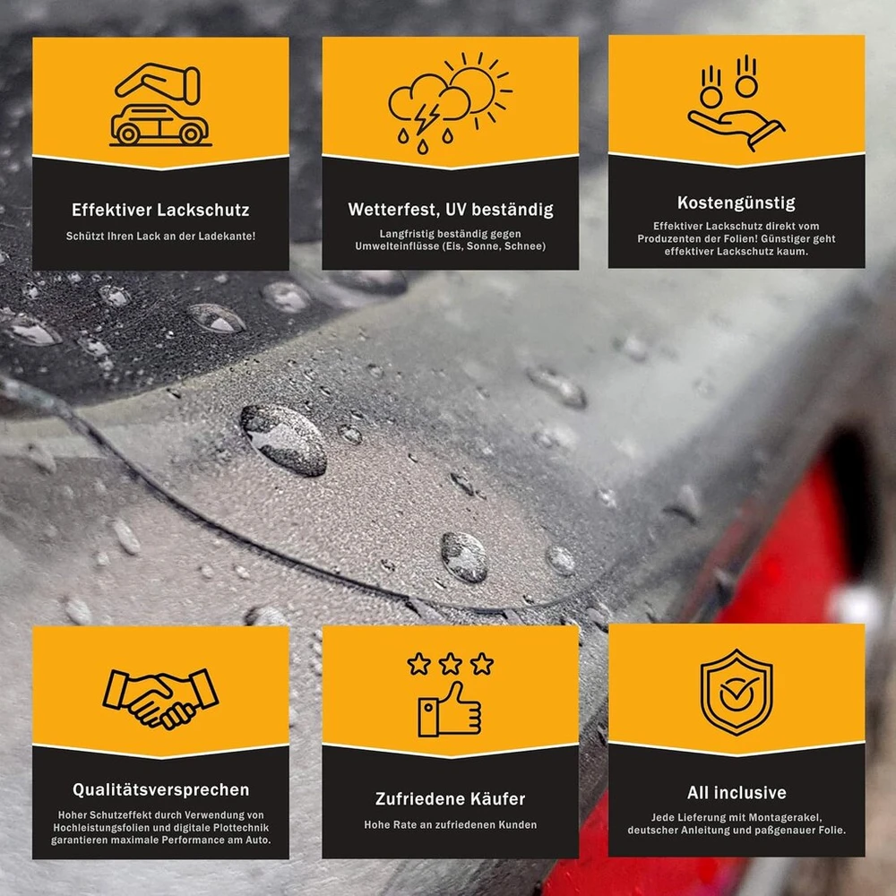 Lackschutzshop - Apsauginė plėvelė, tinkanti vw caddy v / 5 (tipas sb nuo 2020 m.) - buferio apsauginė plėvelė, apsauga nuo įbrėžimų su montavimo įrankiu - skaidri
