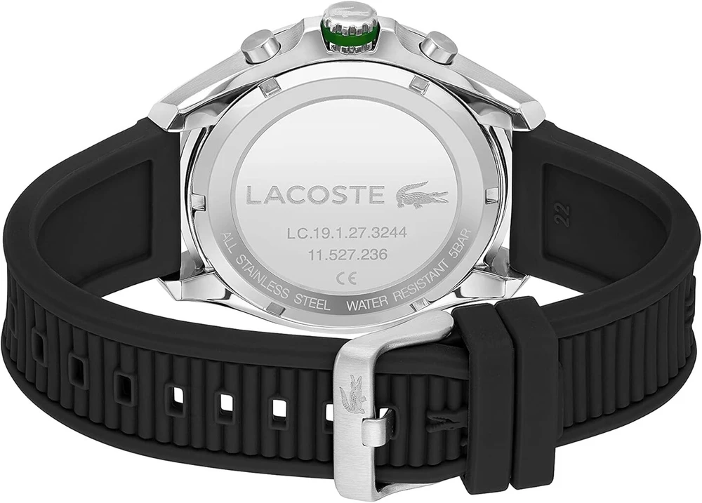 Lacoste Chronograph Vyriškas Laikrodis su Juodu Silikoniniu Dirželiu