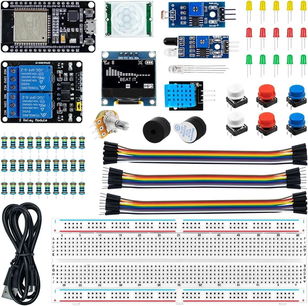 Lafvin bazinis starterio rinkinys esp32 esp-wroom-32 wifi iot kūrimo plokštei su mokymo programa, suderinama su arduino ide