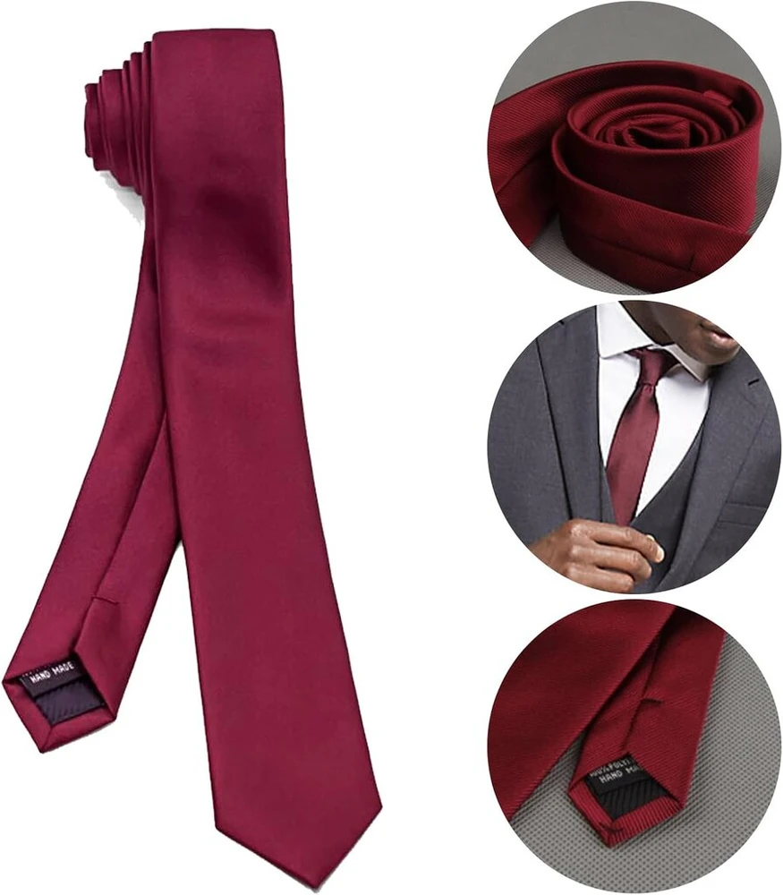 Laikrodis Jsthhtt vyriškas kaklaraištis, siauras, vienspalvis, klasikinis, formalus, elegantiškas, vestuvėms, vakarėliams, verslui, juodas, 6 cm, raudonas, juodas, vyno raudonumo, tamsiai mėlynas