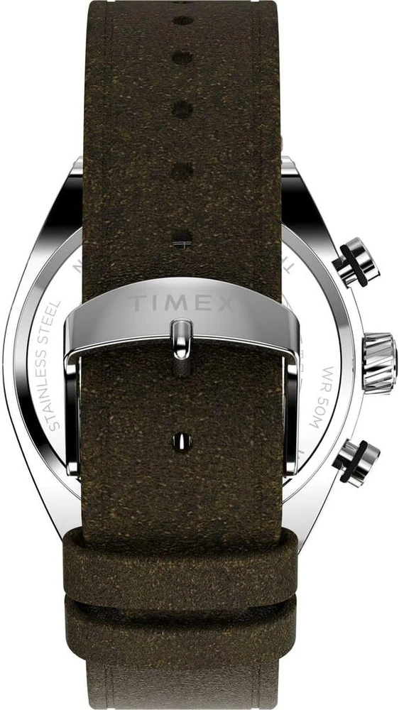Laikrodis Timex vyriškas chronografas Legacy Tonneau Chrono, rudas, apyrankė.