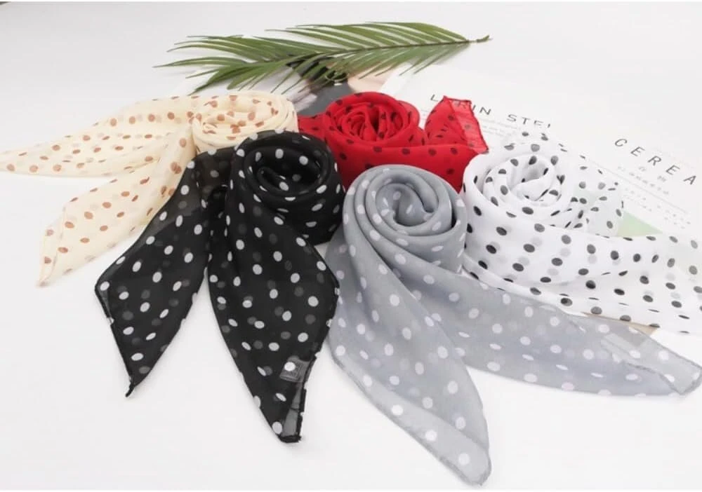 Laikrodis Whakano elegantiškas šilkinis moteriškas šalikas, 65 x 65 cm, galvos apdangalas su taškeliais, šifono šalikas, bandana, kvadratinis šalikas, mažas minkštas kvadratinis šilkinis šalikas, dovana moterims, apricot pink