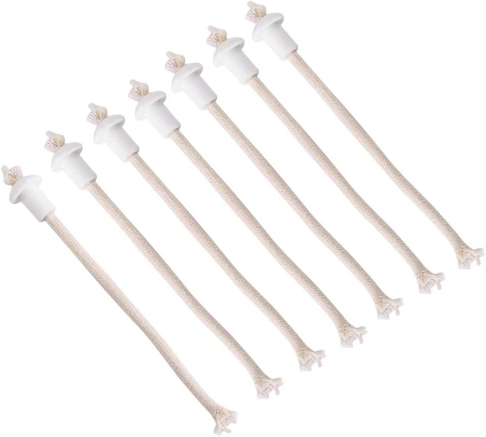 Lamp wick 7 vnt 185 mm / 7.3 colio keraminis laikiklis deglas vyno butelio aliejinė žvakė lempa stiklo pluošto karščiui atsparios žibalo dagtys baltos spalvos, Haofy