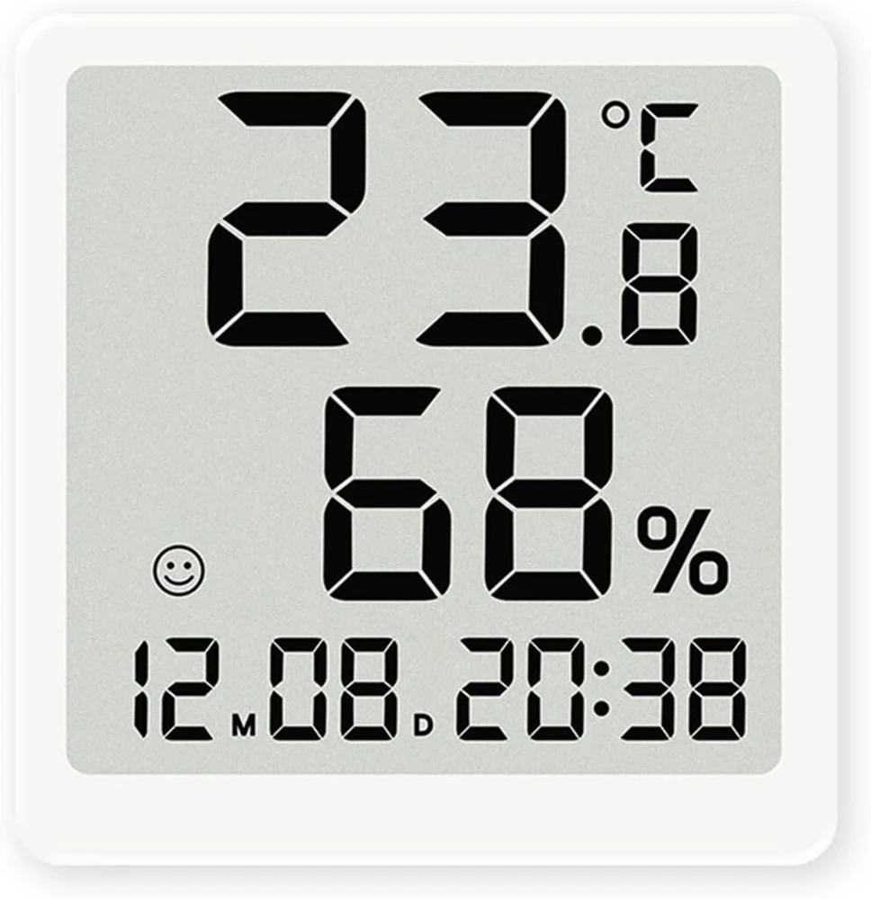 Lancoon elektroninis žadintuvas su magnetiniu lcd ekranu, temperatūros, drėgmės, datos rodymu, mažas, maitinamas baterijomis, 12/24 valandų formatas, ℃/℉ jungiklis, laikiklis, pakabinimo skylė namams, svetainei, biurui