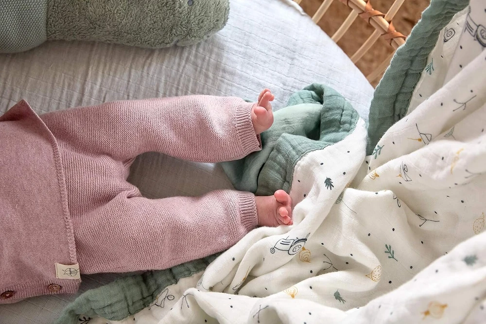 Lässig kūdikio antklodė-vystymo antklodė, minkšta, kvėpuojanti, itin švelni antklodė 'garden'