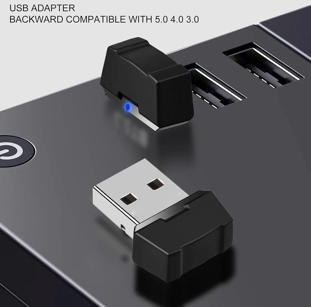 Lazmin112 usb bluetooth 5.3 adapteris belaidis bluetooth dongle siųstuvo imtuvas be tvarkyklių palaiko a2dp hsp avrcp hid protokolą kompiuteriui nešiojamam kompiuteriui