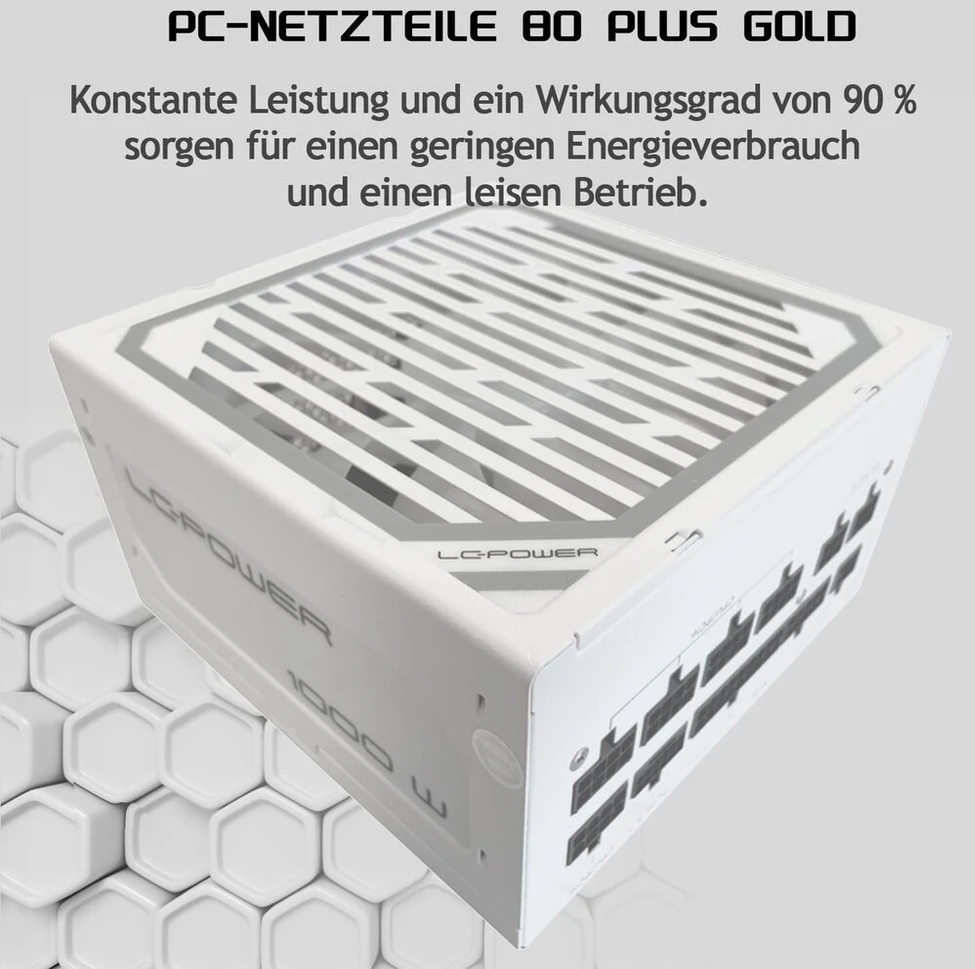 Lc-power pc maitinimo šaltinis 1000 w atx 3.1, 80 plus auksinis, visiškai modulinis atx maitinimo šaltinis, skirtas aukštam našumui ir stabilumui jūsų sistemoje - efektyvus, lankstus ir galingas (lc1000mw v3.1)
