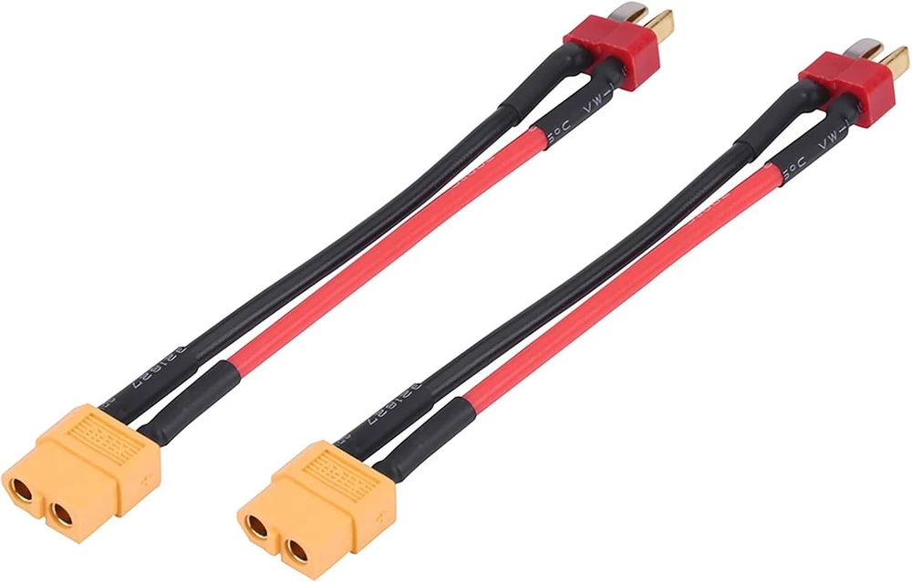 Ldafava Xt60 kištuko kabelis, 2 vnt./rinkinys Xt60 į T kištuko adapterio kabelis Rc priedai 10 cm 14awg kabelis Rc akumuliatoriaus jungčiai (t kištukas į Xt60 lizdą)
