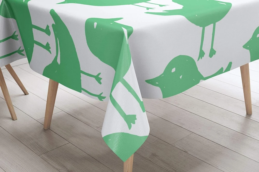 Le Jardin du Lin virtuvinė dekoratyvinė staltiesė Petrol Žalias Baltas 140 x 140 cm - sukurta ir pagaminta Turkijoje