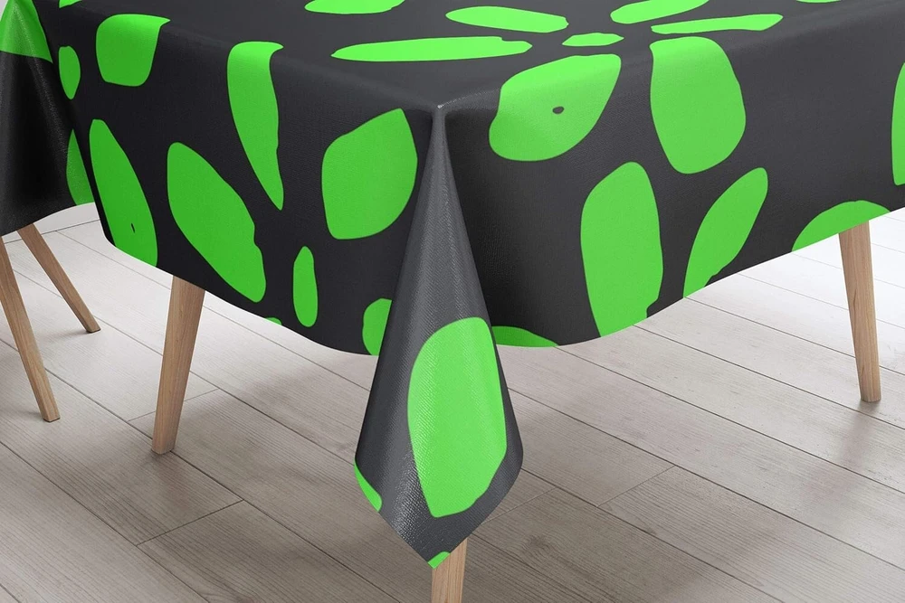 Le Jardin du Lin virtuvinis dekoratyvinis staltiesė, neoninė žalia dūmų spalva 140 x 140 cm - sukurta ir pagaminta Turkijoje