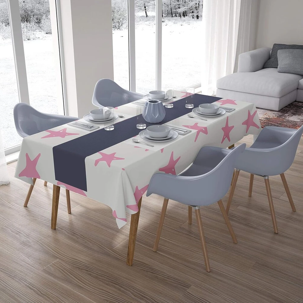 Le Jardin du Lin virtuvinis dekoratyvinis staltiesė su atsitiktiniu raštu 140 x 200 cm - sukurta ir pagaminta Turkijoje
