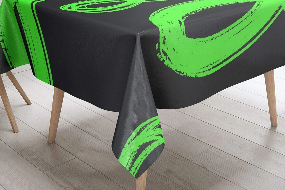 Le Jardin du Lin virtuvinis dekoratyvinis staltiesė, neoninė žalia dūmų spalva 140 x 140 cm - sukurta ir pagaminta Turkijoje