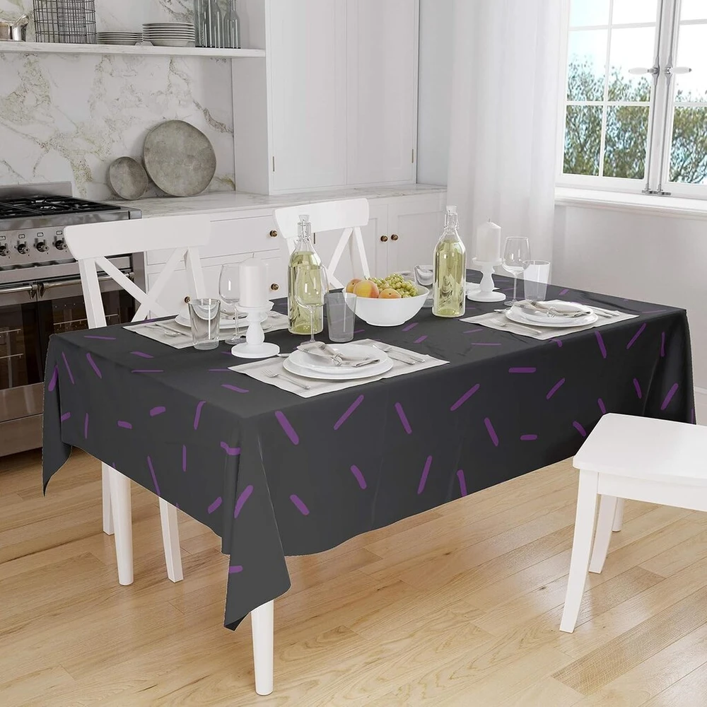 Le Jardin du Lin virtuvinis dekoratyvinis staltiesė, violetinė, juoda, 140 x 160 cm - sukurta ir pagaminta Turkijoje