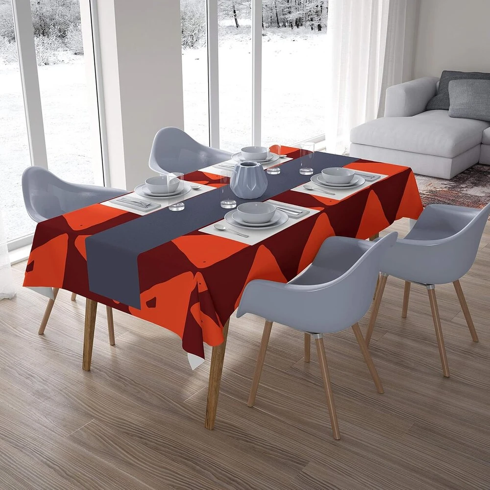 Le Jardin du Lin virtuvinis dekoratyvinis staltiesė oranžinė bordo 140 x 200 cm - sukurta ir pagaminta Turkijoje