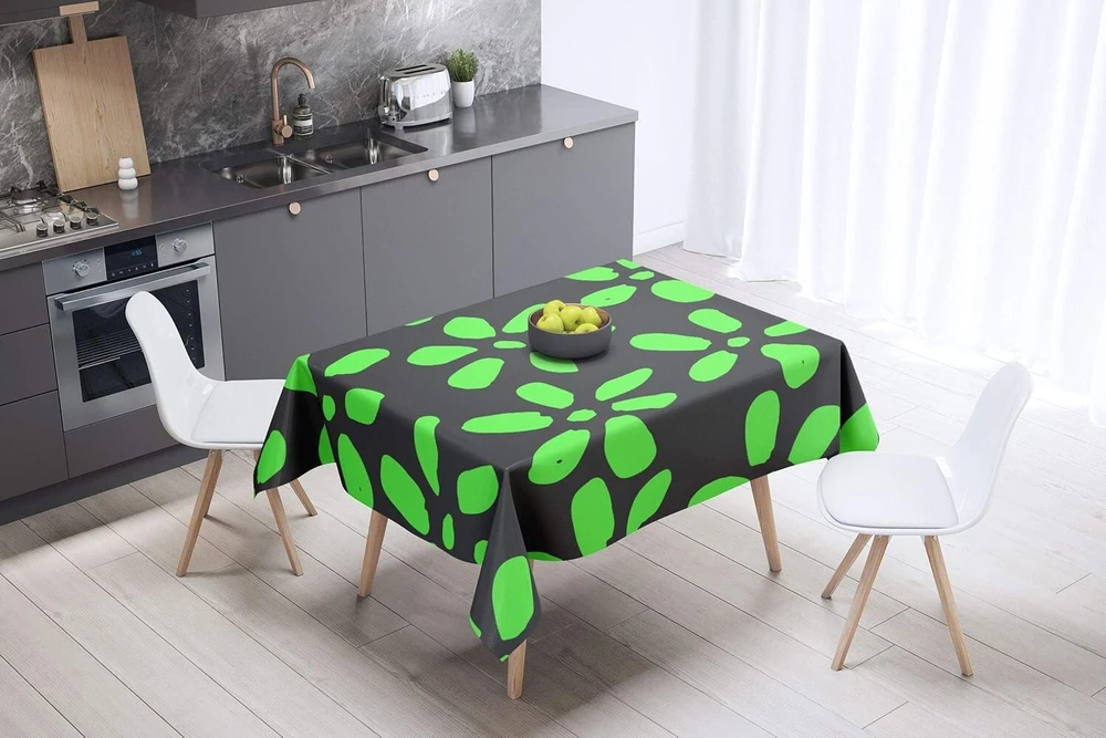 Le Jardin du Lin virtuvinis dekoratyvinis staltiesė, neoninė žalia dūmų spalva 140 x 140 cm - sukurta ir pagaminta Turkijoje