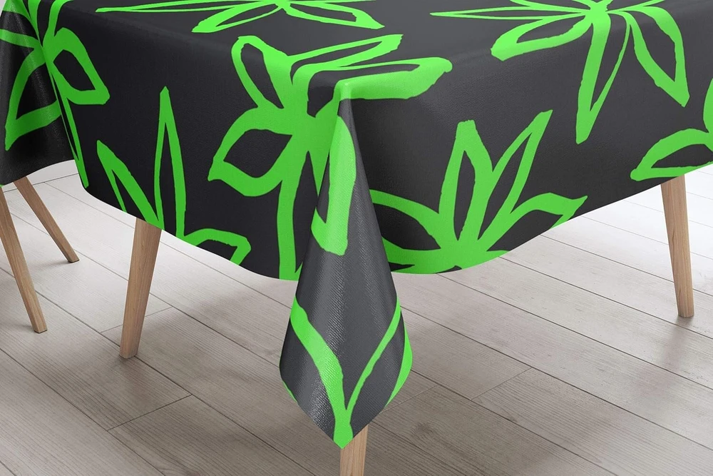 Le Jardin du Lin virtuvinis dekoratyvinis staltiesė, neoninė žalia dūmų spalva 140 x 140 cm - sukurta ir pagaminta Turkijoje