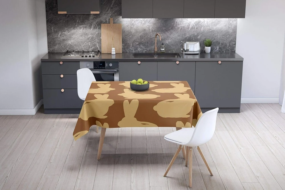 Le Jardin du Lin virtuvinis dekoratyvinis staltiesė rudais atspalviais 140 x 140 cm - sukurta ir pagaminta Turkijoje