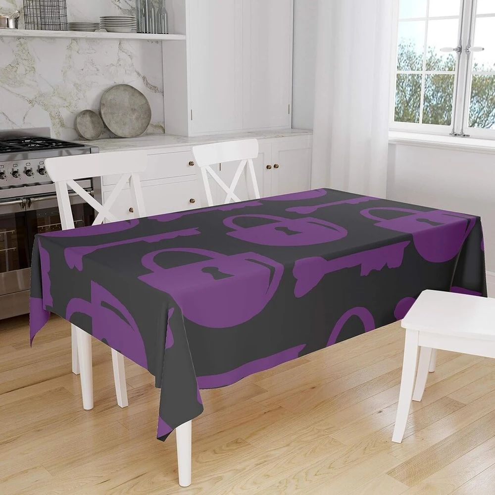 Le Jardin du Lin virtuvinis dekoratyvinis staltiesė, violetinė, juoda, 140 x 160 cm - sukurta ir pagaminta Turkijoje