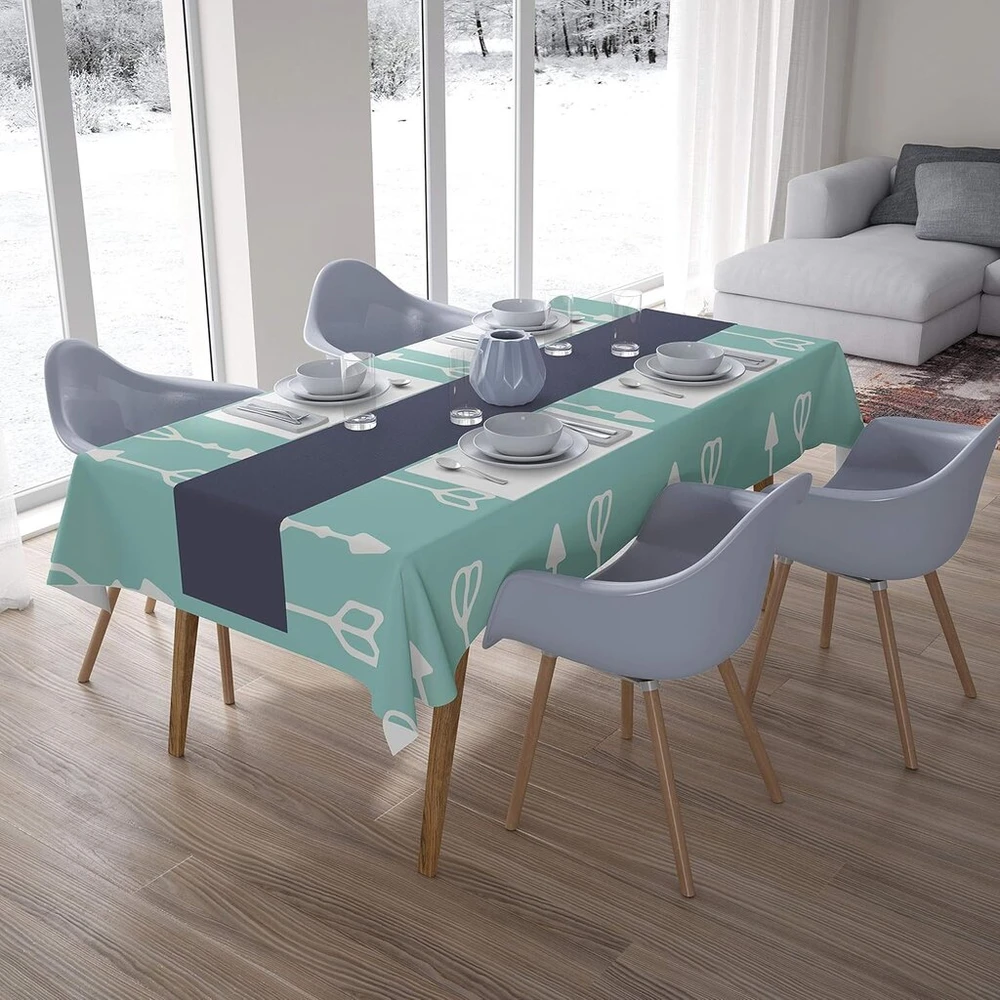 Le Jardin du Lin virtuvinis staltiesė su atsitiktiniu raštu 140 x 200 cm - sukurta ir pagaminta Turkijoje