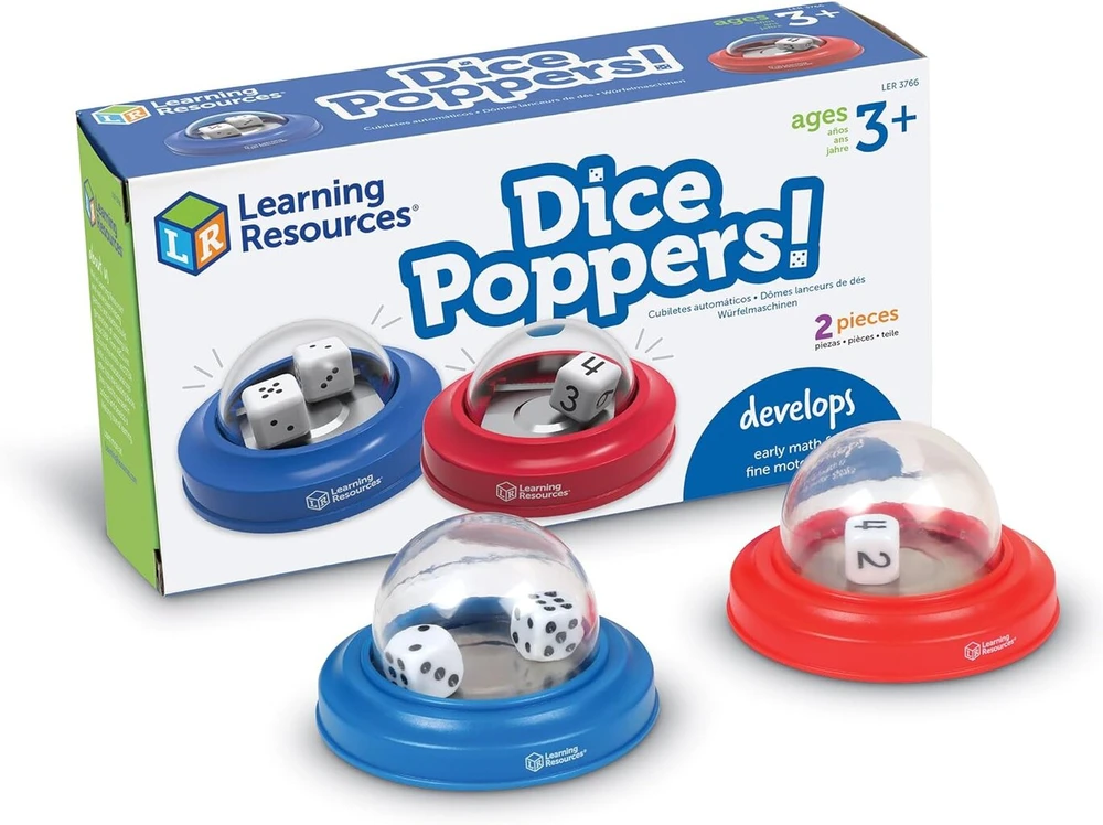 Learning Resources Dice Machines rinkinys (2 vnt.) - žaidimams ir matematikai, nuo 3 metų