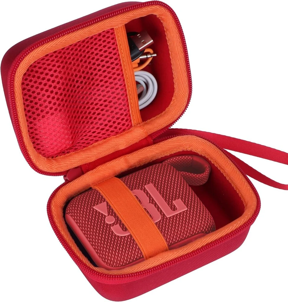 Kompiuterio kolonėlės Lebakort kietas kelioninis apsauginis dėklas, skirtas jbl go 4 / jbl go 3 nešiojamam bluetooth garsiakalbiui (raudonas)