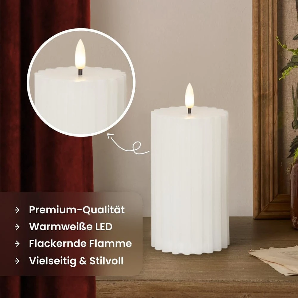 Led blokinis žvakės imitacija su liepsnos efektu, pagaminta iš vaško