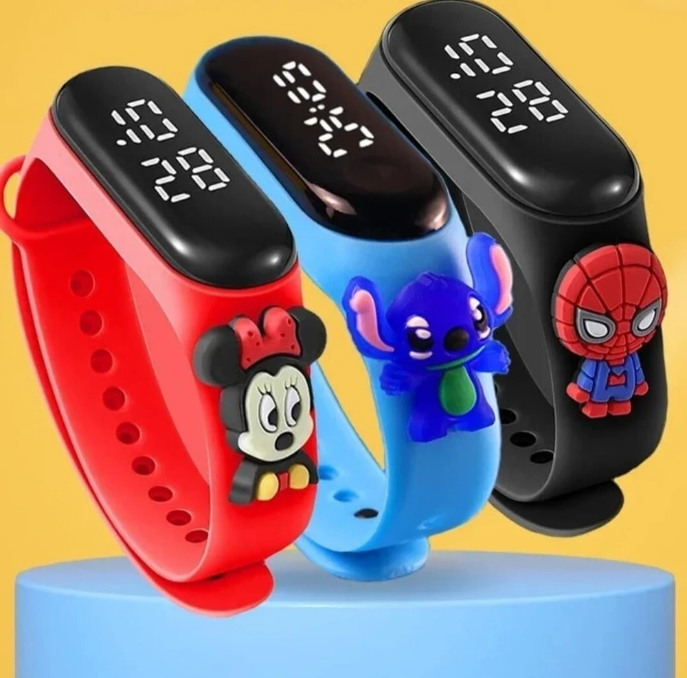 Led skaitmeninis laikrodis vaikams, silikoninis dirželis berniukams, mergaitėms, sportinis, animacinis, vandeniui atspari apyrankė suderinama su Mi Band, Whinnie by Pooh vaikams
