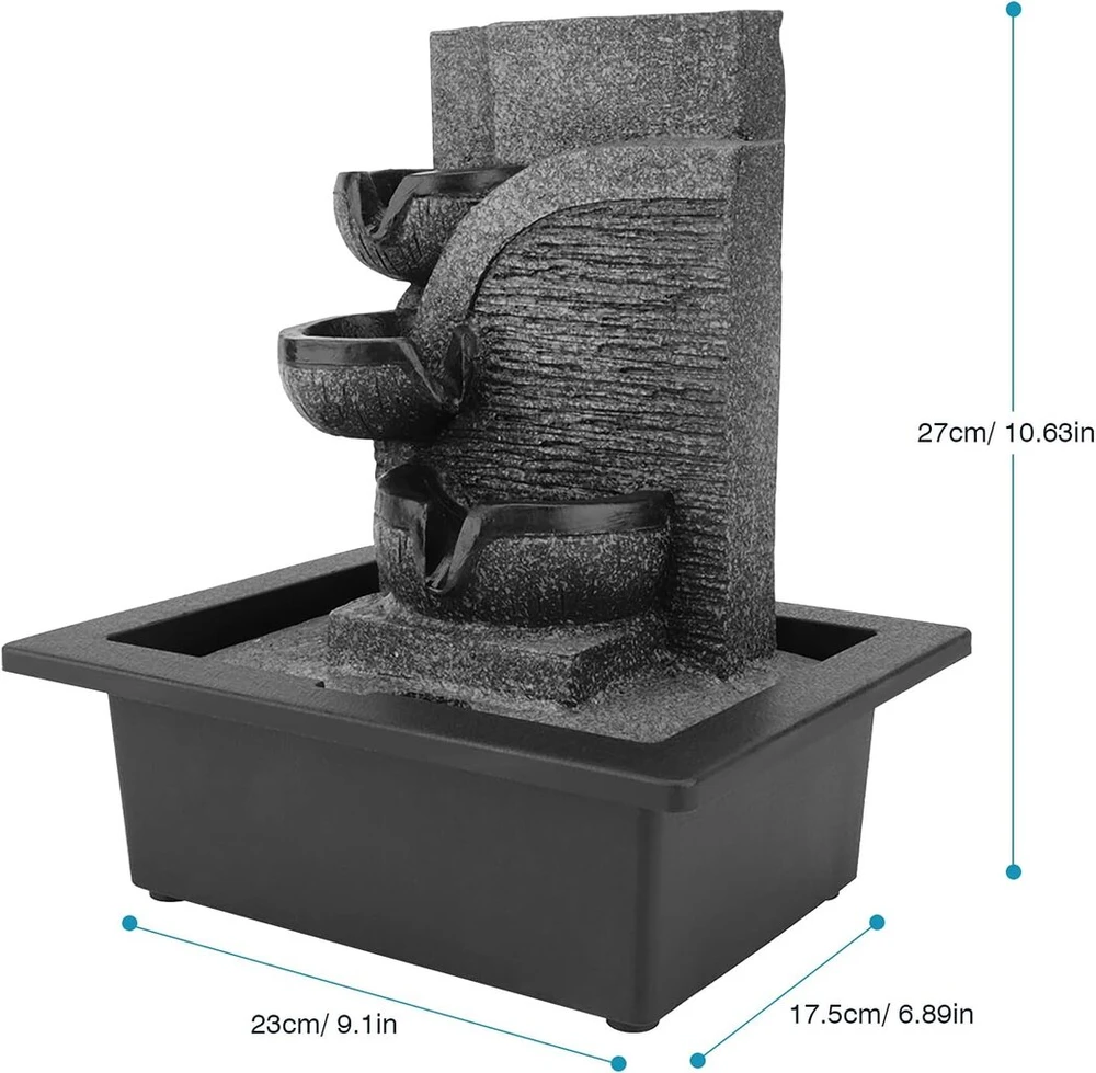 Led Vidaus Fontanas su Baltu Apšvietimu, 23x17.5x27 cm