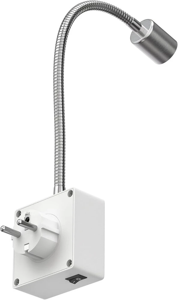 Ledscom.de lesch lizdinė lempa skaitymo lempa chromas / balta su gu10 led lempute 7 w 630 lm balta