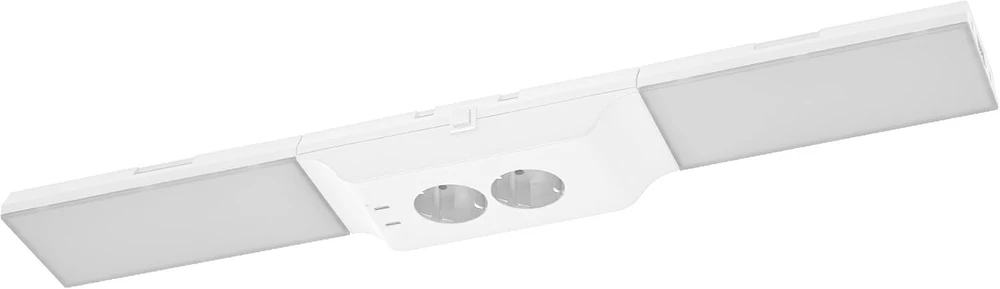 Ledvance po spintele montuojamas šviestuvas su 2 lizdais ir 2 usb-c jungtimis, plačiu spinduliu, 10w, 500lm, 3000k, 830 šilta balta šviesa, reguliuojamas baltas komplektas, plastikas (pc), ip20