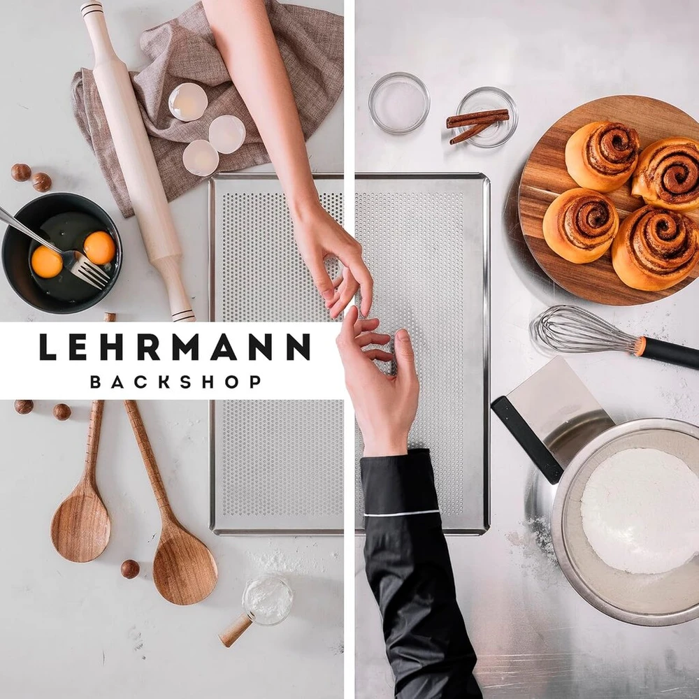 Lehmann Lehrmann perforuotas kepimo padėklas 45 x 35 cm su nelimpančia danga, skirtas pyragams, picoms, tinkamas Bauknecht Whirlpool orkaitei