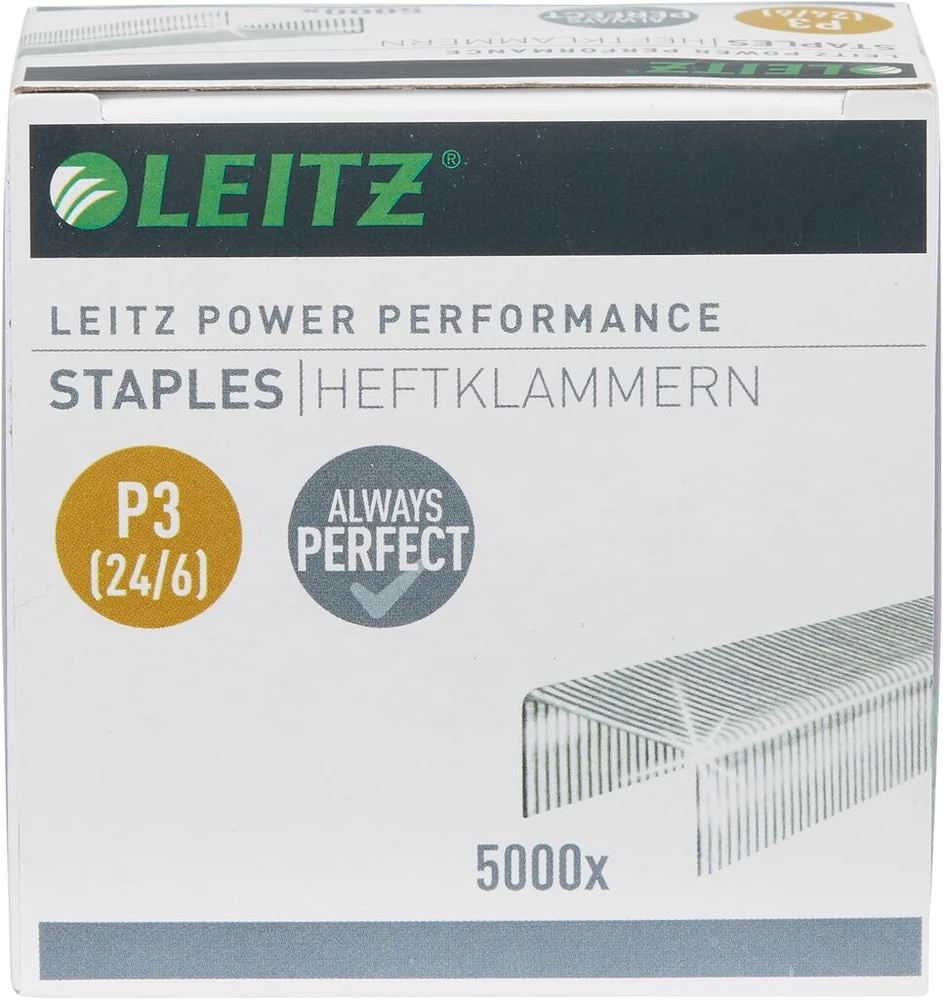 Leitz P3 kabės, 24x6 mm, 5000 vnt., cinkuotos