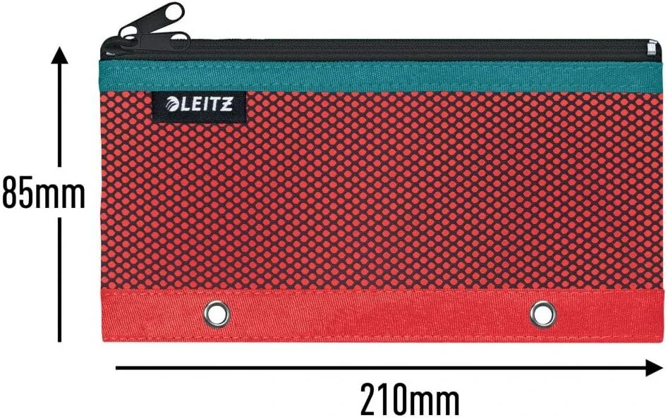 Leitz Urban Chic 60130020 penalas su 2 skyriais su integruotomis kilpelėmis, raudonas