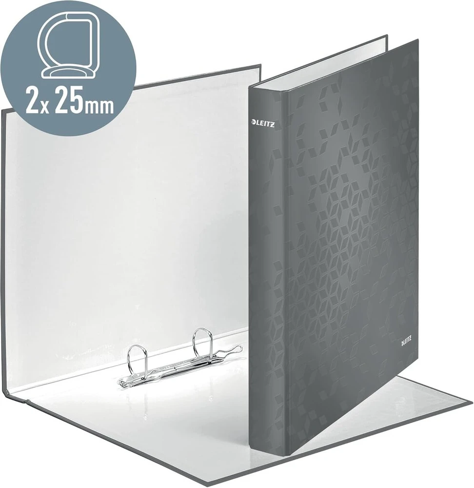Leitz Wow 42410051 segtuvas su žiedais, A4, polipropilenas, 2 žiedai, 25 cm, ledinė mėlyna