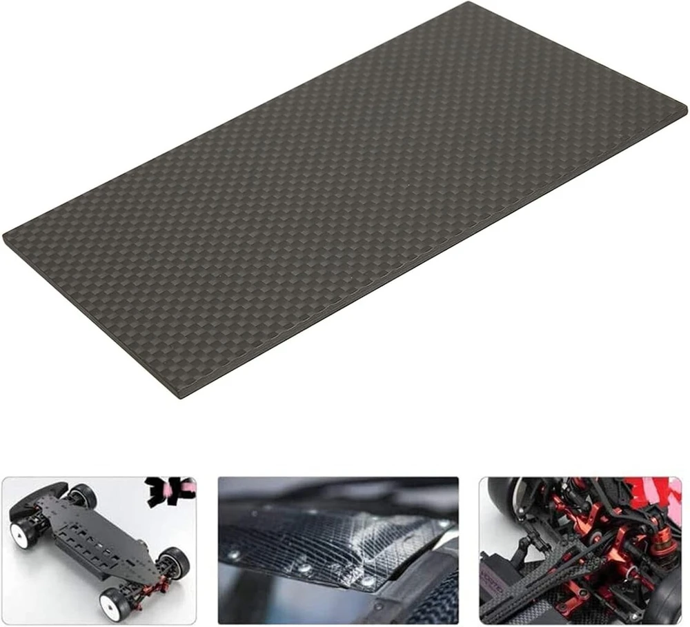 Lengva, plplaaoo 3k anglies pluošto plokštė, patvari ruoželinis anglies pluošto lakštas, didelis kietumas, matinis anglies pluošto lakštas, tinkamas modeliui, lėktuvo žaislui, rc automobiliui (75 x 125 x 1,5 mm), anglies pluošto plokštė