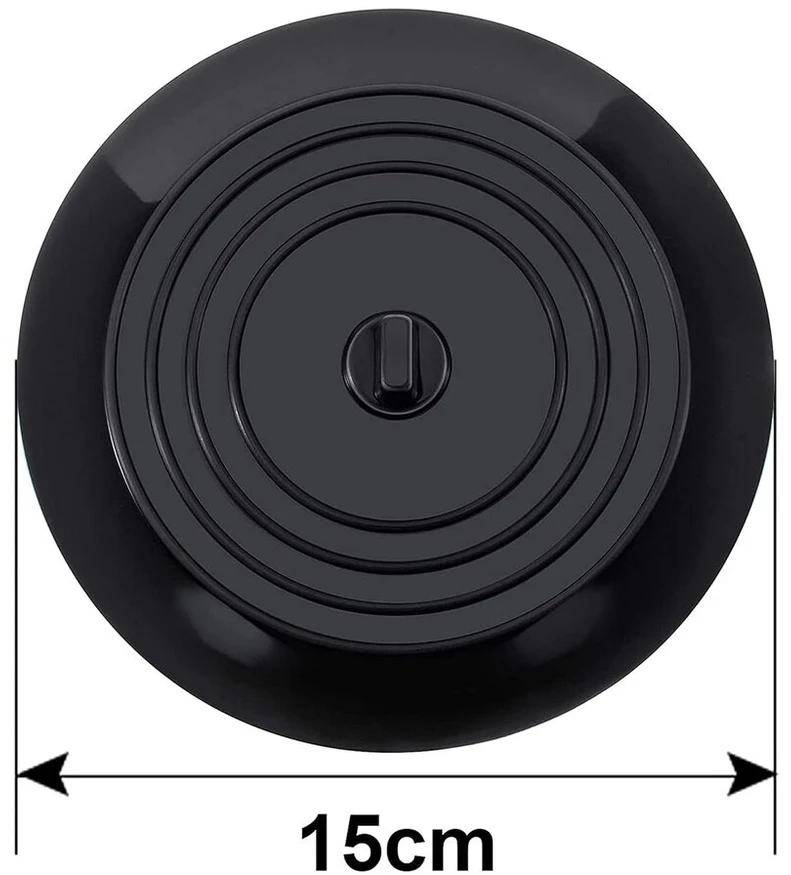 Lentqiutt 1 x 6 colių silikoninis vonios kamštis universalus kriauklės kamštis silikoninis dušo kamštis puikiai tinka virtuvei ir voniai (juodas)