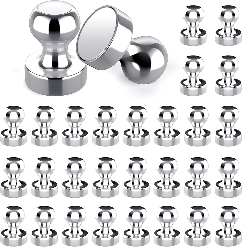 Lerknvoe neodimio magnetai magnetinei lentai, 30 stiprių magnetų pakuotė, maži magnetai 12 x 16 mm, mini stiprūs skelbimų lentos magnetai šaldytuvui, baltajai lentai, atvirukams, A4, nuotraukoms