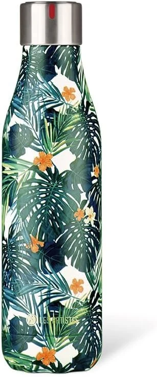 Les Artistes Paris Bottle Up A-4011 termosas, pagamintas iš nerūdijančio plieno ir polipropileno, havajų spalvos, 500 ml, matmenys: 7,05 cm x 7,05 cm x 25,4 cm