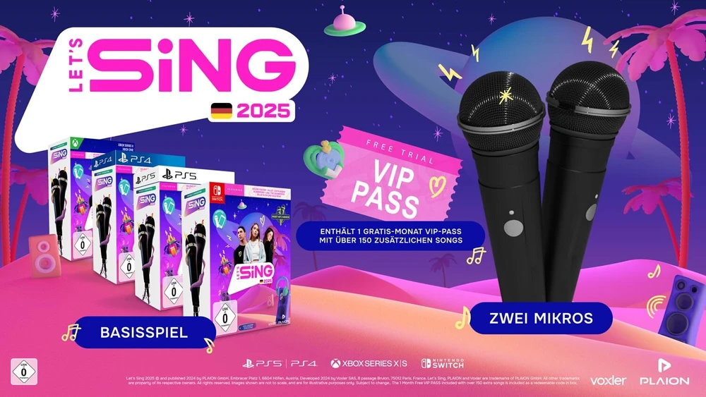 Let's Sing 2025 German Version (+ 2 mikrofonai) (nintendo Switch) (at-pegi)