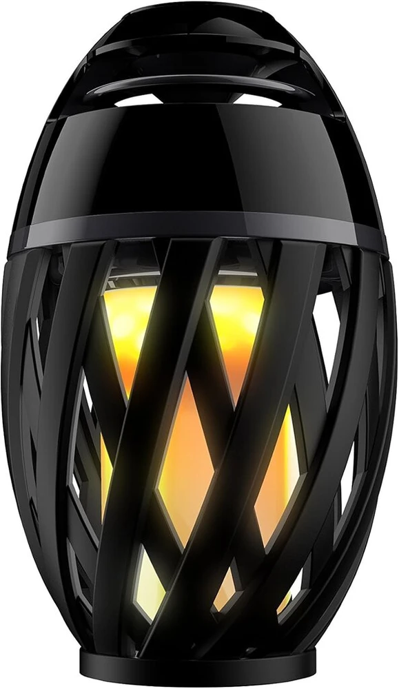 Kompiuterio kolonėlės Lexibook Decotech Led liepsnos bluetooth stereo kolonėlė, 10w, įkraunama baterija, juoda / geltona, Btl075