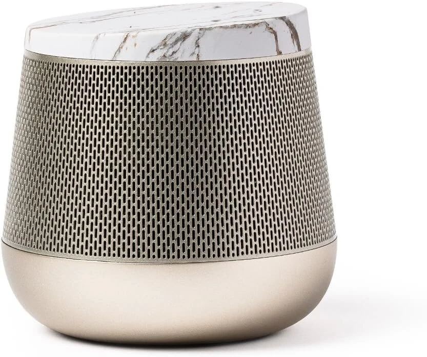Kompiuterio kolonėlės Lexon - Miami Sound garsiakalbis - nešiojamas garsiakalbis - madingas ir plonas dizainas - hp 5 w - įkraunamas per usb - kompaktiškas dydis - aukso/marmuro baltumo, 3660491005259
