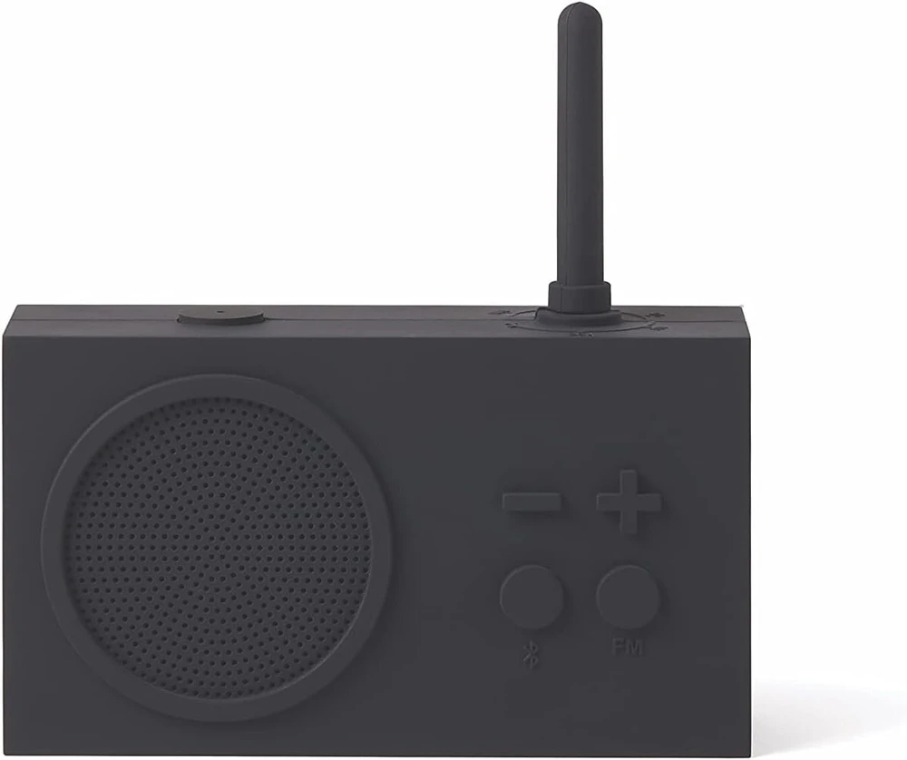 Kompiuterio kolonėlės Lexon Tykho 3 nešiojama bluetooth kolonėlė su fm radijo imtuvu, atspari vandeniui ir įkraunama baterija - juoda