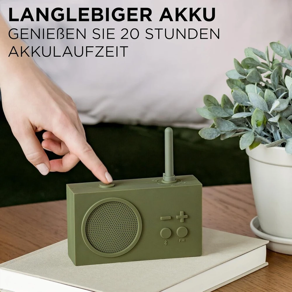 Kompiuterio kolonėlės Lexon Tykho 3 nešiojama bluetooth kolonėlė su fm radijo imtuvu, atspari vandeniui ir įkraunama baterija - juoda