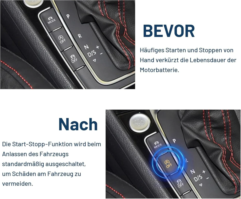 Liamorfe Automobilio start/stop automatinės variklio sistemos išjungiklio valdymo kabelis, skirtas Vw Golf 7 7.5 Passat B8 B8.5 Touran T-roc Arteon Vw3, automatinis išjungimas/atmintis/originalūs gamykliniai 3 modeliai