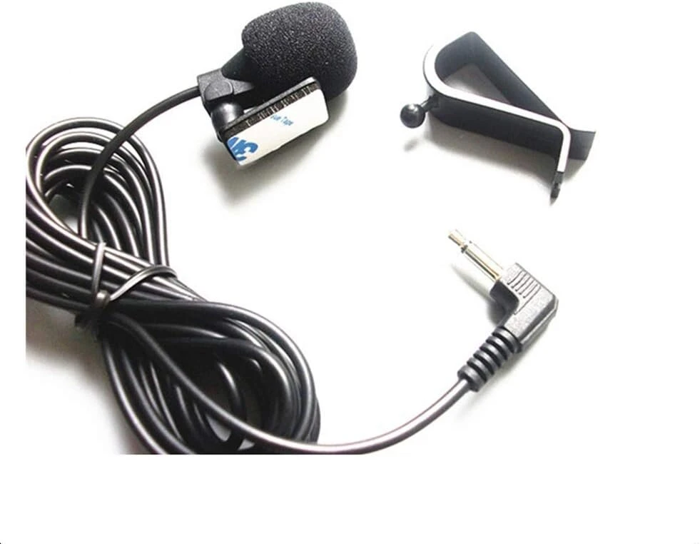 Automagnetola Linhuipad automobilinis radijo mikrofonas 3,5 mm išorinis mikrofonas, suderinamas su Kenwood Boss Corehan Power Acoustik Jvc Sony Jensen Alpine automobilių radijo Cd Dvd grotuvais, radijo navigacija Bt su spaustuku