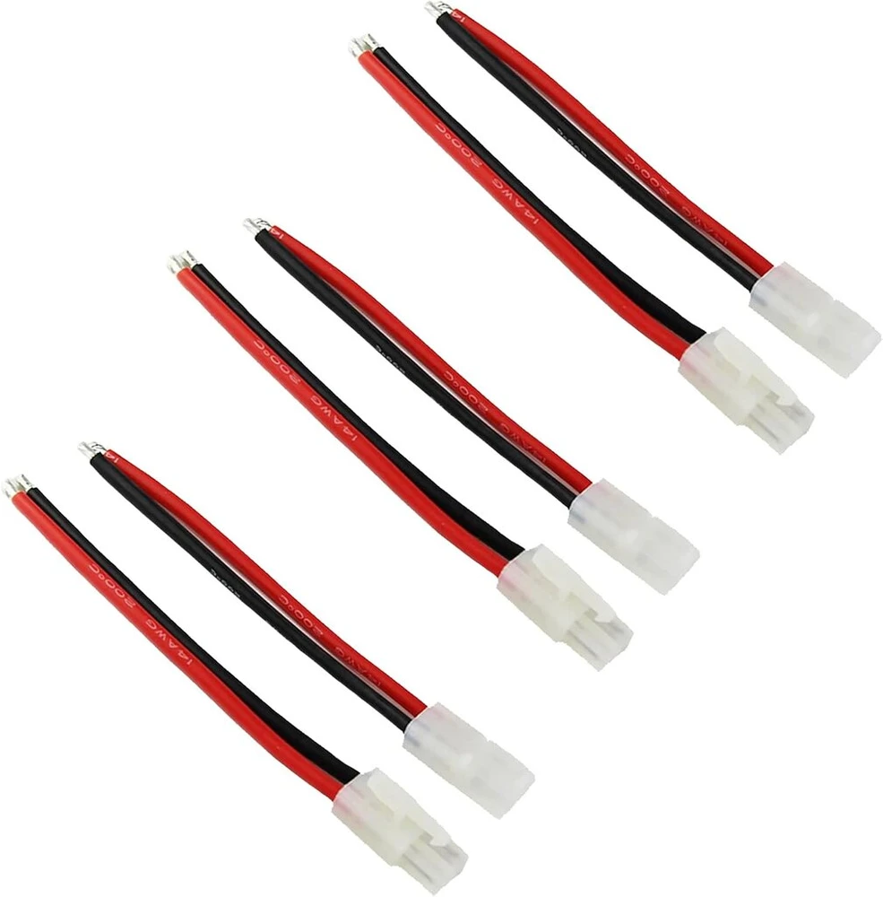 Linsyrc 3 poros suderinamų su tamiya kištuko akumuliatoriaus jungtimi, vyriškas ir moteriškas adapteris su 20 cm 14awg silikonine viela rc laidais